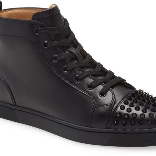 Christian Louboutin Baskets montantes Lou Spikes noires (Homme)