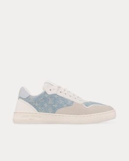 Baskets basses LV Stadium blanches/bleu clair