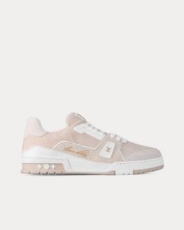 Baskets basses LV Trainer Monogram Denim Beige
