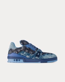 Baskets basses LV Trainer Monogram Denim Bleu