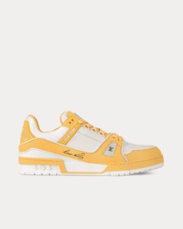 Baskets basses LV en nubuck et cuir de veau grainé jaune