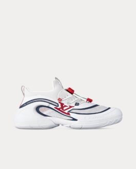 Baskets basses LV Barracuda « America's Cup » blanches, bleu marine et rouges