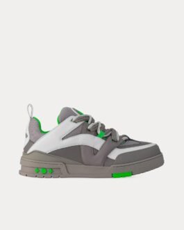 Baskets basses grises en cuir et mesh technique LV Skate