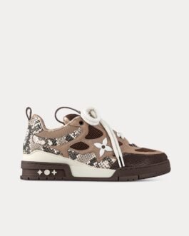 Baskets basses LV Skate Python marron