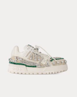 Baskets basses LV Trainer Maxi blanches/vertes