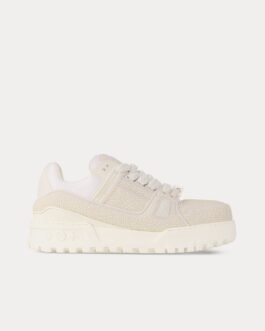 Baskets basses blanches LV Maxi avec cristaux Swarovski