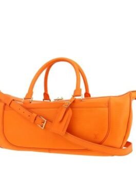 Sac de sport Louis Vuitton en cuir épi orange