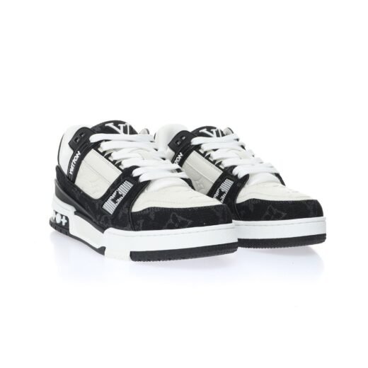 Louis Vuitton Trainer – Baskets basses monogram noires et blanches