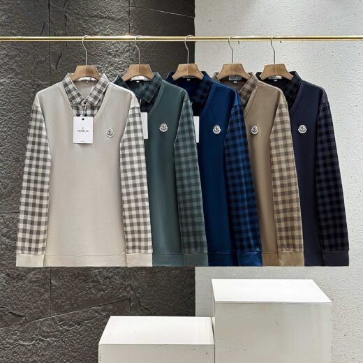 Moncler Pull à Col Chemise Carreaux – Élégance Sportive & Détails Raffinés