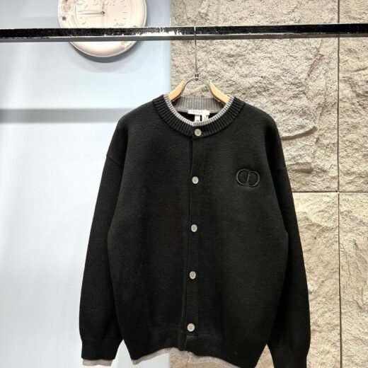 Dior Cardigan en maille fine à boutons – logo CD brodé
