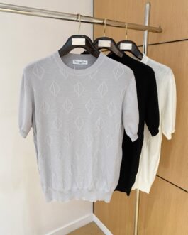 Pull maille Dior homme/femme – T-shirt manches courtes en tricot de luxe
