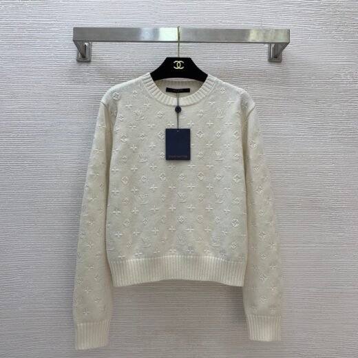Louis Vuitton Pull à motif monogramme en maille fine