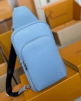 Sacoche bandoulière en cuir grainé – 3 coloris élégants (noir, damier, bleu clair)