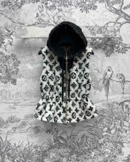 Gilet veste sans manches Louis Vuitton en laine bouclée | Style luxueux et moderne