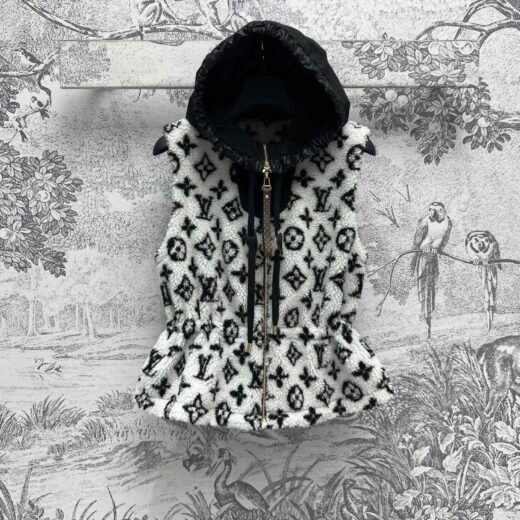 Louis Vuitton Gilet veste sans manches en laine bouclée – Style luxueux et moderne