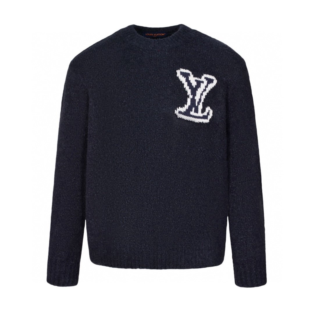 Louis Vuitton Pull brodé en laine motif LV – Style décontracté et haut de gamme