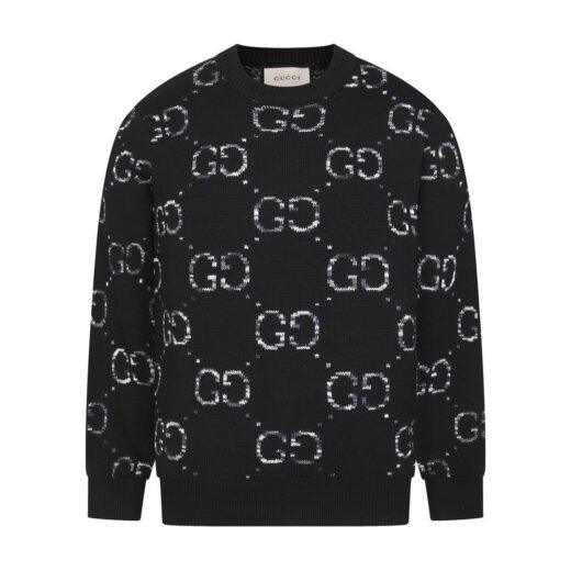 Gucci Pull motif GG – Maille signature – Blanc ou Noir
