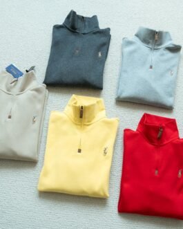 Pull zippé Polo Ralph Lauren – Demi-fermeture en coton doux