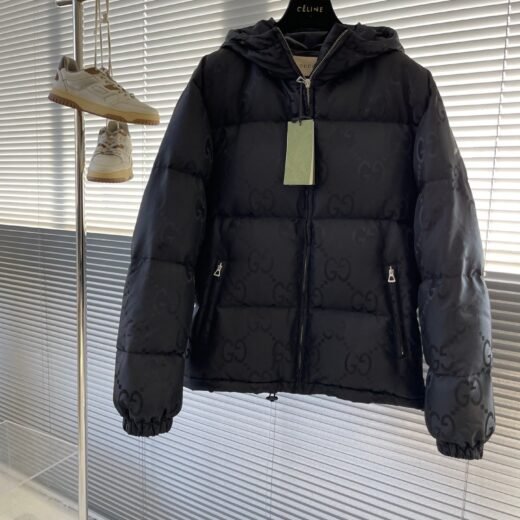 Gucci Doudoune noire – Monogramme GG