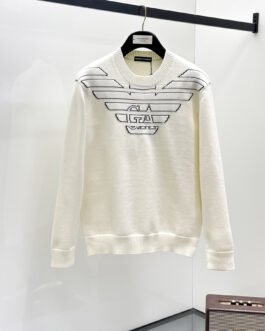 Pull Emporio Armani Logo Ailé Brodé – Noir & Blanc