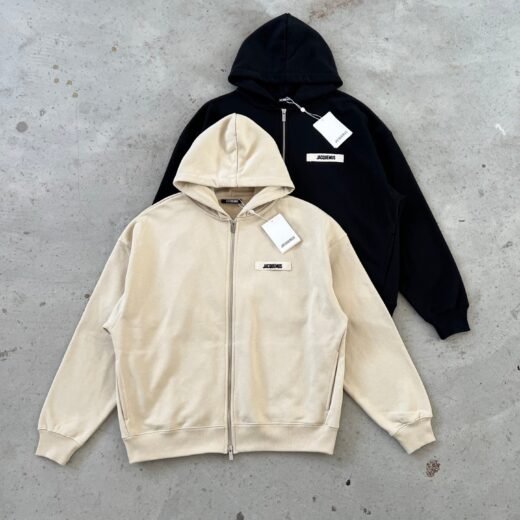 Jacquemus Gillet veste à capuche zippée – Beige & Noir
