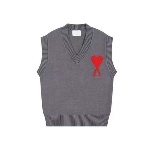 Gucci Pull sans manches Ami de Cœur – Pull col V unisexe en maille