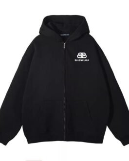 Sweat zippée à Capuche Balenciaga Noir Élegance Quotidienne et Confort
