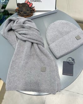 Ensemble bonnet et écharpe Louis Vuitton, luxe chaud et élégance