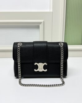 Sac à Main Céline Noir Élégant avec Chaîne Argentée – Style et Praticité