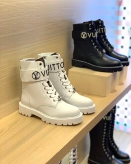 Bottines Louis Vuitton bicolores blanc et noir, luxe et confort