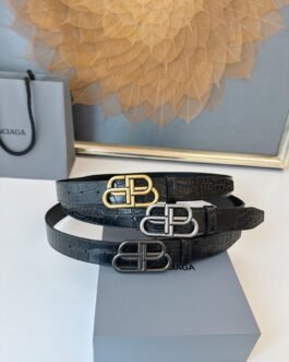 Ceinture Balenciaga Double Luxe en Finitions Argentées et Dorées