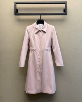 Manteau long rose poudré – Louis Vuitton monogramme intérieur satin