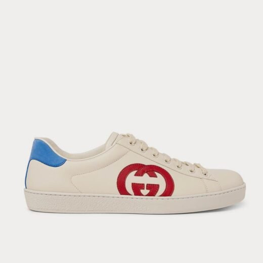 Gucci Baskets basses blanches en cuir et daim Ace – 35