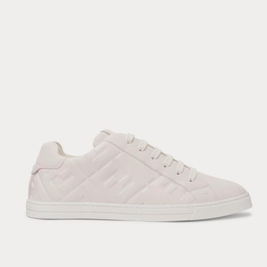 Fendi Baskets basses blanches en cuir avec logo – 35