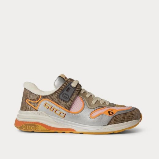 Gucci Baskets basses neutres Ultrapace métallisées