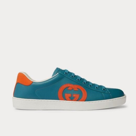 Gucci Baskets basses bleues en cuir et daim Ace – 35