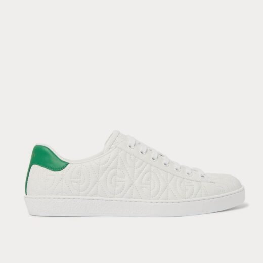 Gucci Baskets basses blanches en cuir matelassé Ace G Rhombus – 35