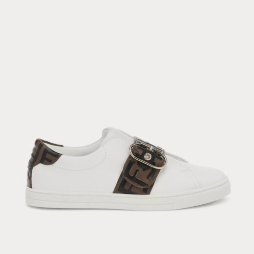 Fendi Baskets basses blanches en cuir – 35