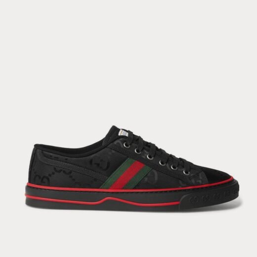 Gucci Baskets basses noires en toile ECONYL monogrammée Off the Grid – 35