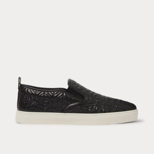 Gucci Baskets à enfiler noires en cuir matelassé Dublin – 35