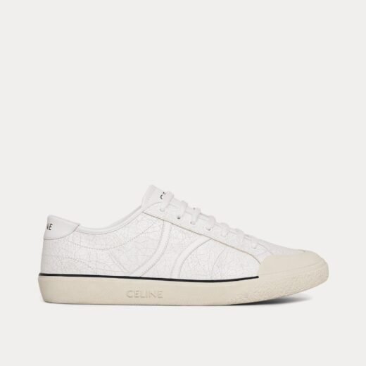 Celine Baskets basses blanches AS-01 Alan en cuir de veau craquelé – 35