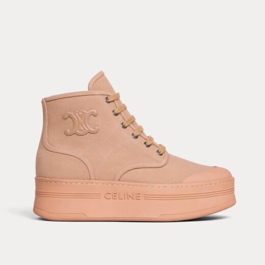 Celine Baskets montantes Block Triomphe Patch en toile sable – 35