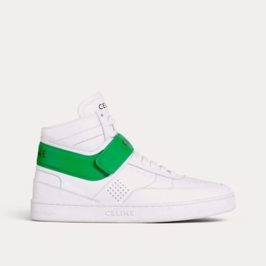 Celine Baskets montantes CT-03 en cuir de veau blanc optique / vert – 35
