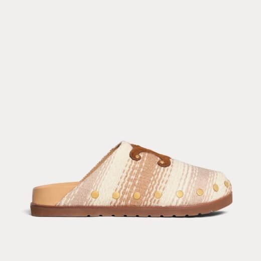 Celine Sabots Pitea en coton rayé beige/écru – 35