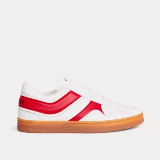Celine Baskets basses à lacets blanc optique / rouge / beige – 35
