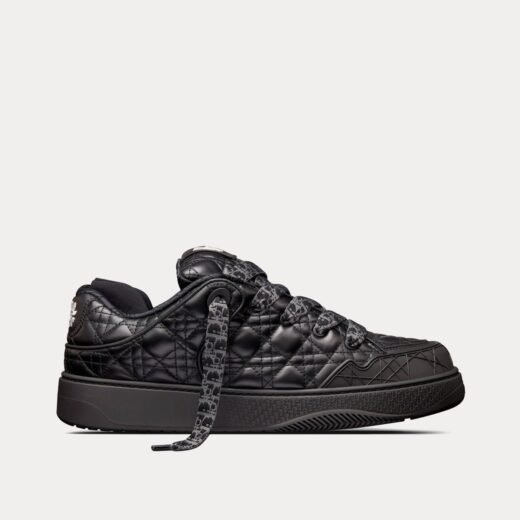 Dior Baskets basses x ERL B9S Skater en cuir de veau noir matelassé Cannage
