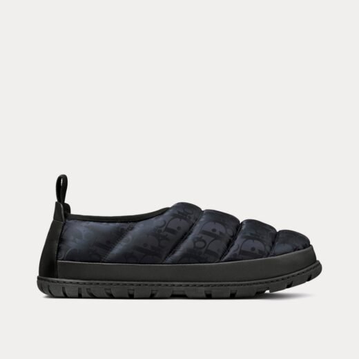 Chaussons Dior Snow matelassés en tissu technique Dior Oblique Mirage noirs – 35