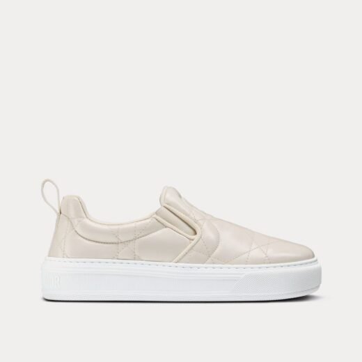 Baskets Dior Solar blanches matelassées en cuir de veau Cannage – 35