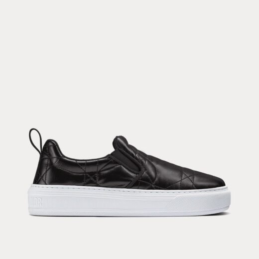 Baskets Dior Solar noires matelassées en cuir de veau Cannage – 35