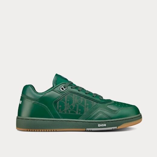 Baskets basses Dior World Tour B27 vertes en cuir Dior Oblique Galaxy